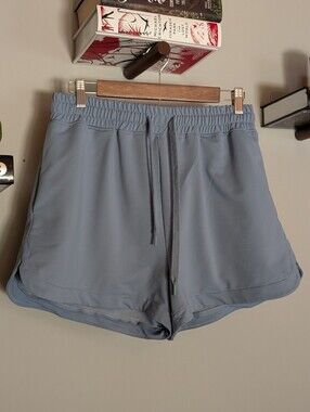 Blue Athletic High Waist Shorts - Size Large